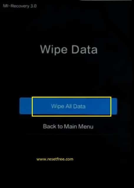 Wipe all data 