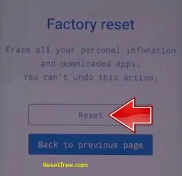 Hard Reset Reset option