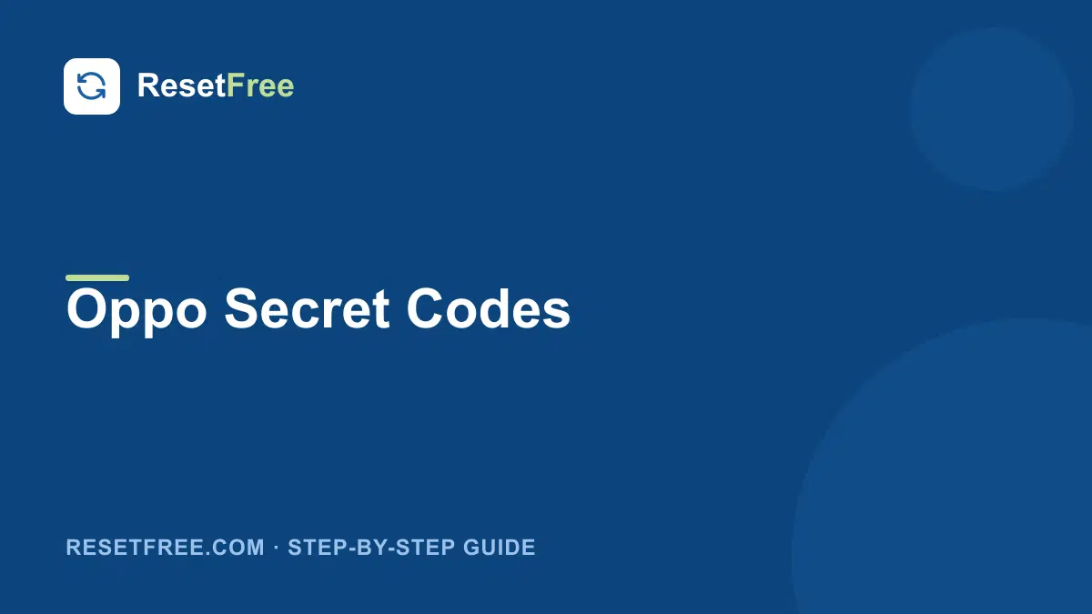Oppo Secret Codes (USSD Dialer) List